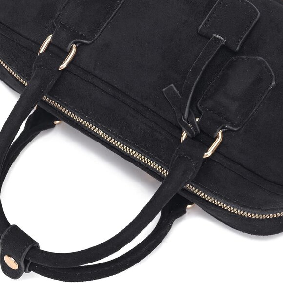 Luxury Faux Suede Shoulder Bag with Zipper Pockets - Perfect for Daily Use - Picture 5 of 9